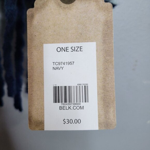 NWT True Craft Soft Fuzzy Large Winter Scarf Striped Blue Red - Picture 4 of 5